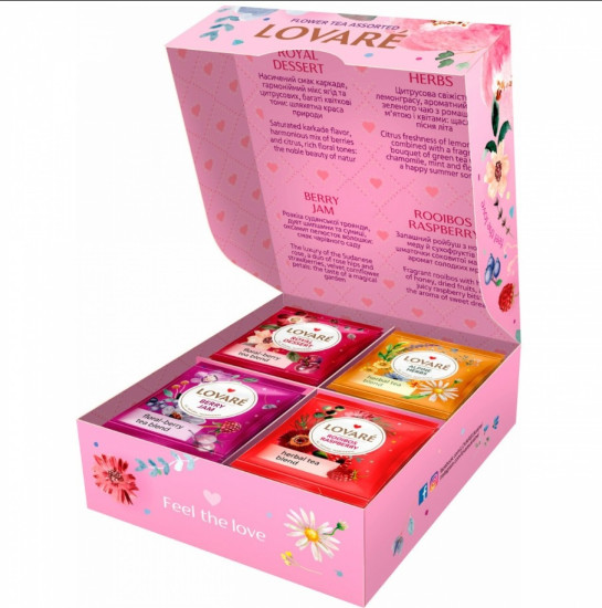 Чай Flower Tea Assorted травяной, каркаде, цветочный, ройбуш листовой 48 г