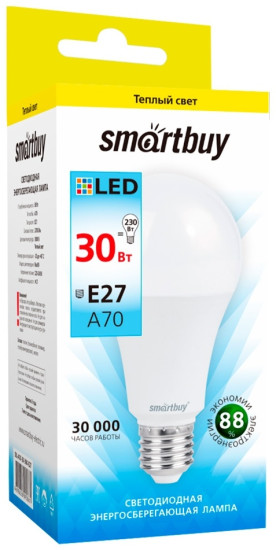 Светодиодная (LED) Лампа -A70-30W/3000/E27 (SBL-A70-30-30K-E27)