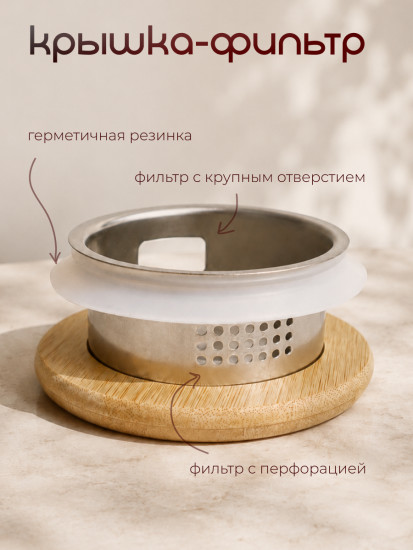 Кувшин-чайник «Zoey (Зои)», с крышкой-фильтром, термостойкое стекло