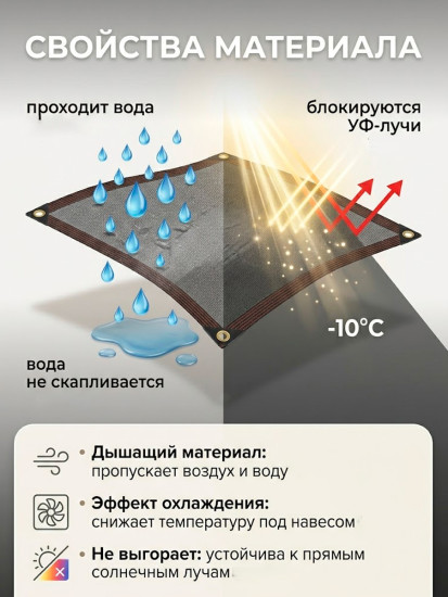 Навес затеняющий 4×8м