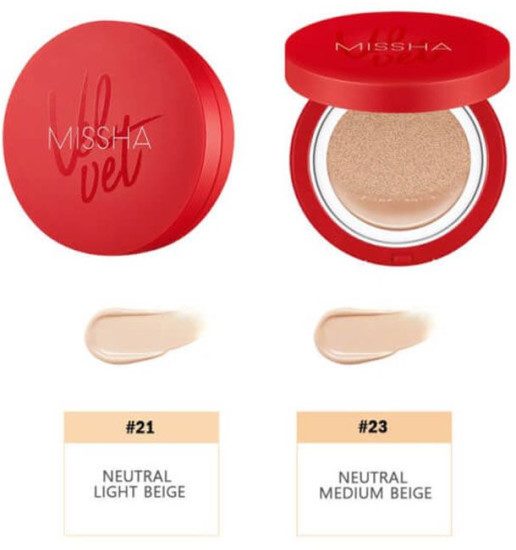 Кушон для лица тональный «Velvet Finish Cushion», SPF50+ PA+++ оттенок 21 Neutral Light Beige