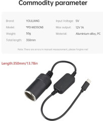 Конвертер USB C 12V для авто - Фото 3