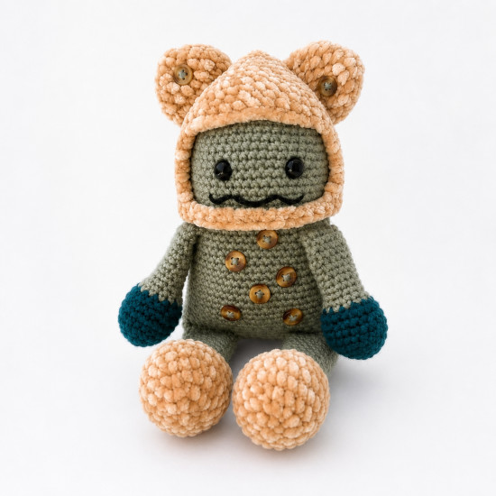 Вязаная игрушка-монстрик Фисташка