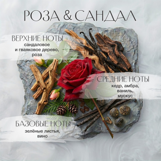 Ароматическая свеча с ароматом розы и сандала «Юрта»