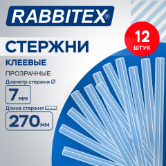 Клеевые стержни прозрачные, клейкость Стандарт (ремонт, хобби), 7×270 мм, 12 штук, , 671479 - Фото 1