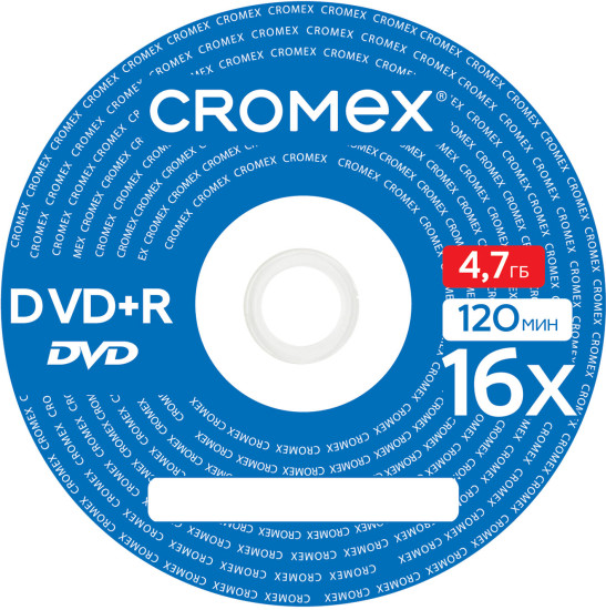 Диск DVD+R (КРОМЕКС), 4,7 Gb, 16x, Cake Box (упаковка на шпиле), Комплект 10 шт., 514307