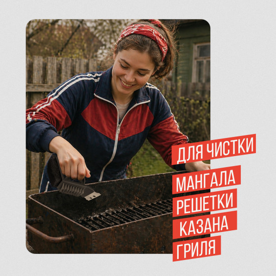 Щетка для чистки мангала и гриля 3 в 1, , 702563