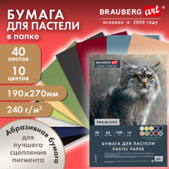 Бумага для пастели Абразивная А4 в коробке, 40 листов, 10 цветов, 240 г/м2, ART, 117767 - Фото 2