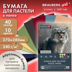 Бумага для пастели Абразивная А4, альбом (склейка), 20 листов, 4 цвета, 240 г/м2, BRAUBERG ART, 117769 - Фото 6