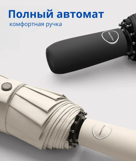 Зонт складной автомат синий, 12 спиц, ветрозащитный, усиленный каркас, женский и мужской