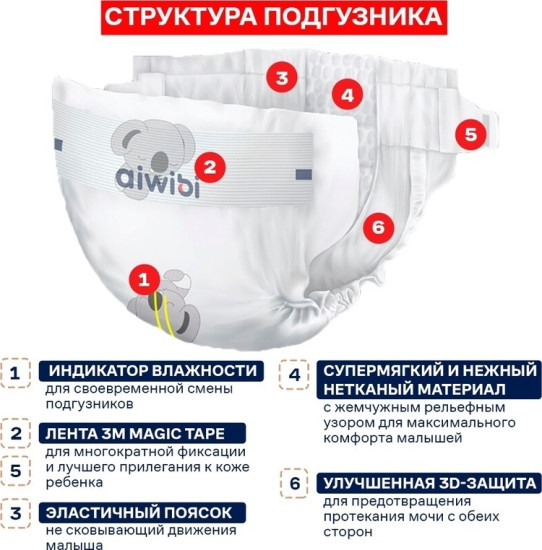 Подгузники Junior AWB01-05 6972731714751 XL (12-18 кг), 40 шт