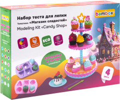Тесто-пластилин для лепки (БАМБОКС), Набор «Магазин сладостей» с формочками и посудой, 107253 - Фото 9