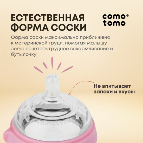 Бутылочка для кормления розовая 250 мл
