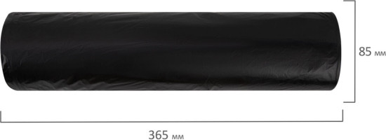 Мешки для мусора 120 л, черные, в рулоне 50 штук, ПВД 23 мкм, 65×105 см, (БУМХАУС), 702670