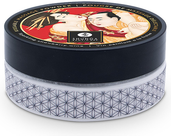Пудра для тела массажная со вкусом клубничного вина «Kissable massage powder sparkling»