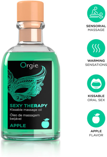 Массажное масло с ароматом яблока и перышко «Sexy Therapy Apple»