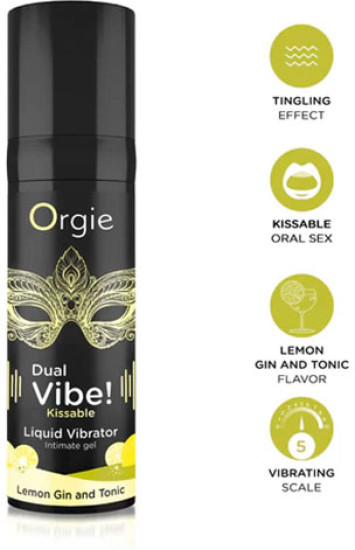 Жидкий вибратор со вкусом Джин тоника с лимоном «Dual Vibe! Lemon Gin And Tonic»