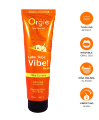 Жидкий вибратор со вкусом Пина Колада «Lube tube vibe! — medium» - Фото 1