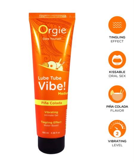 Жидкий вибратор со вкусом Пина Колада «Lube tube vibe! — medium»