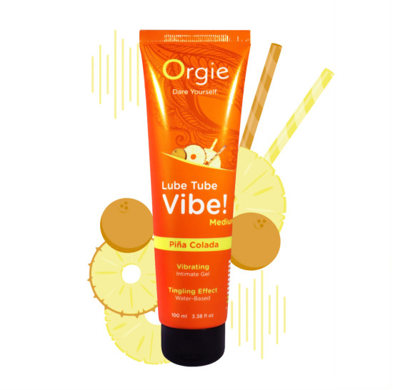 Жидкий вибратор со вкусом Пина Колада «Lube tube vibe! — medium»