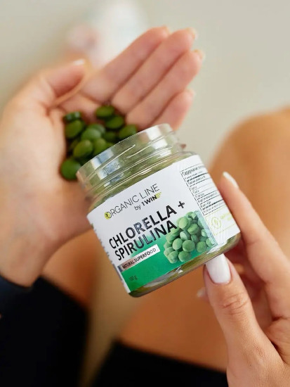 Хлорелла спирулина в таблетках 100 грамм Chlorella and Spirulina tablets, 100 grams