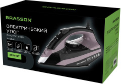 Утюг паровой (БРАССОН) SI-2340, 2700 Вт, керамика, автоотключение, антикапля, ШНУР 2,8 м, самоочистка, графит/розовый, 458310 - Фото 2