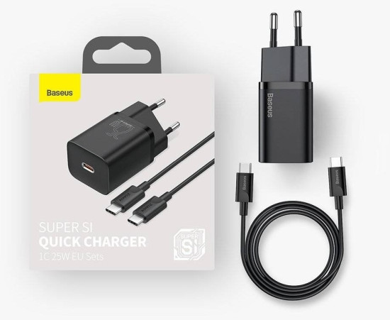 Комплект СЗУ Super Si TZCCSUP-L01 3A 25W Type-C порт с кабелем Type-C на Type-C
