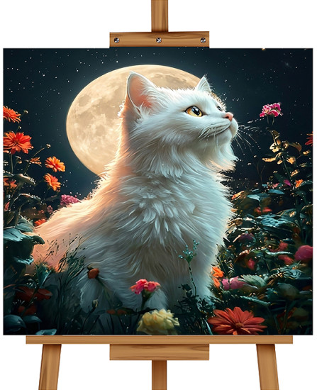 Мозаика алмазная «Белая кошечка»