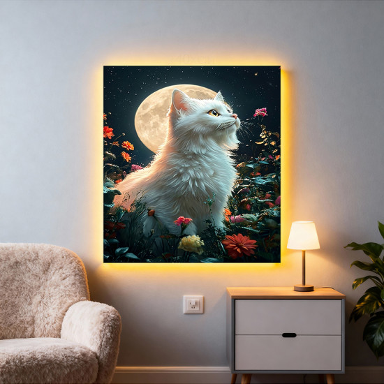 Мозаика алмазная «Белая кошечка»