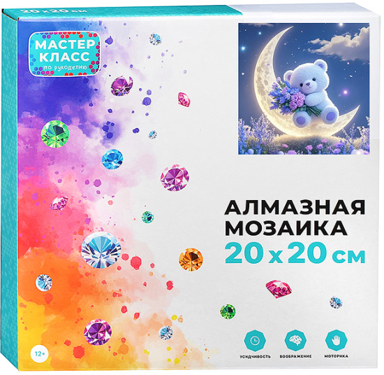 Мозаика алмазная «Мишка на луне»