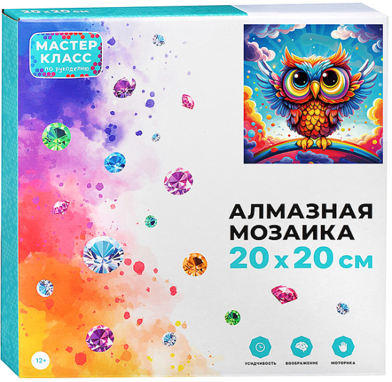 Мозаика алмазная «Радужная сова»
