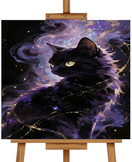 Мозаика алмазная «Черная кошка»