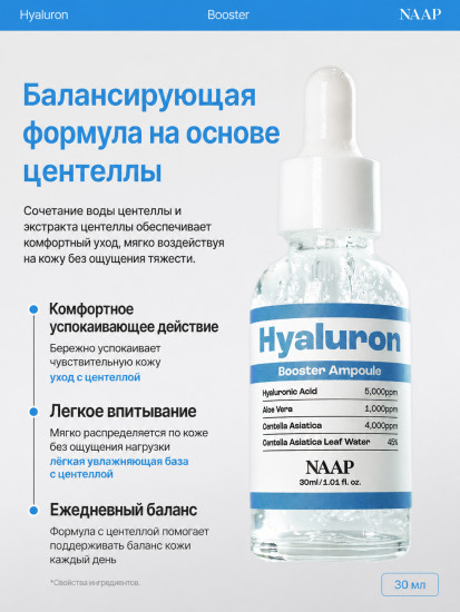 Ампула-бустер с гиалуроном для лица «Hyaluron Booster»