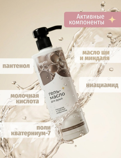 Гель-масло для душа с протеинами шелка