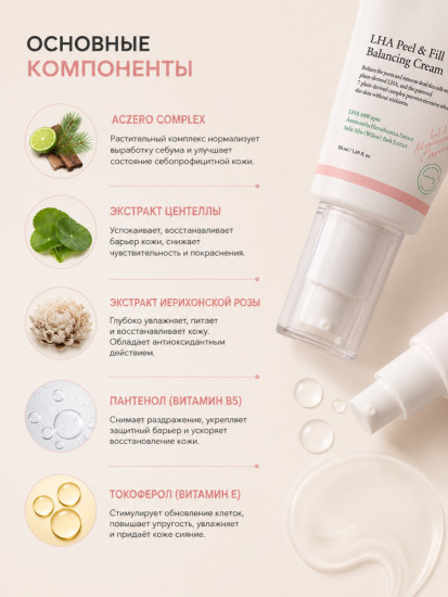 Мягкий пилинг-крем для лица «LHA Peel & Fill Pore»