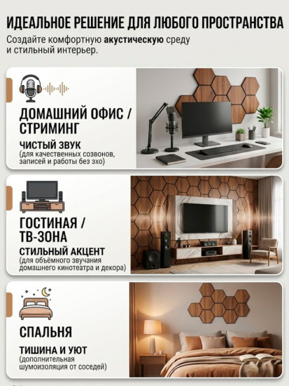 Акустические панели «Пчелиные соты»
