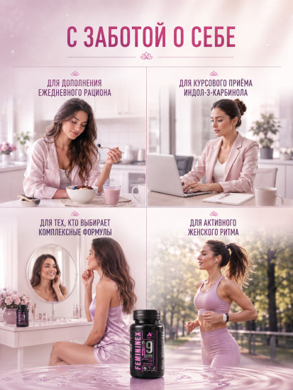 Комплекс Femininex Indole с индол-3-карбинолом для женского здоровья, гормональный баланс