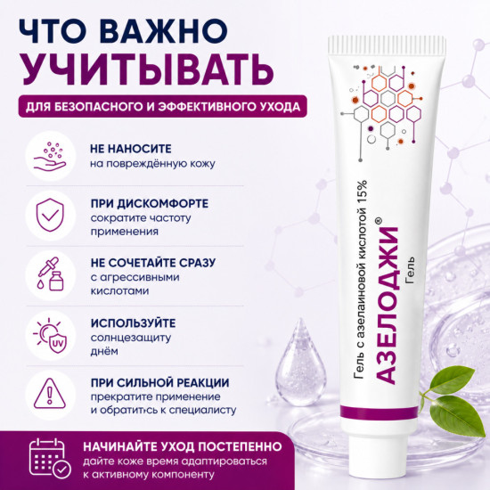 Гель Азелоджи от акне и розацеа с азелаиновой кислотой 15%