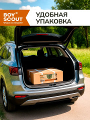Мангал с двумя столиками, дровницей и кочергой на колесах - Фото 6