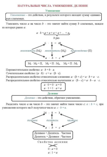 Математика. Действия с натуральными числами. Величины. 5-6 классы