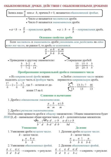 Математика. Обыкновенные и десятичные дроби. Проценты. 5-6 классы