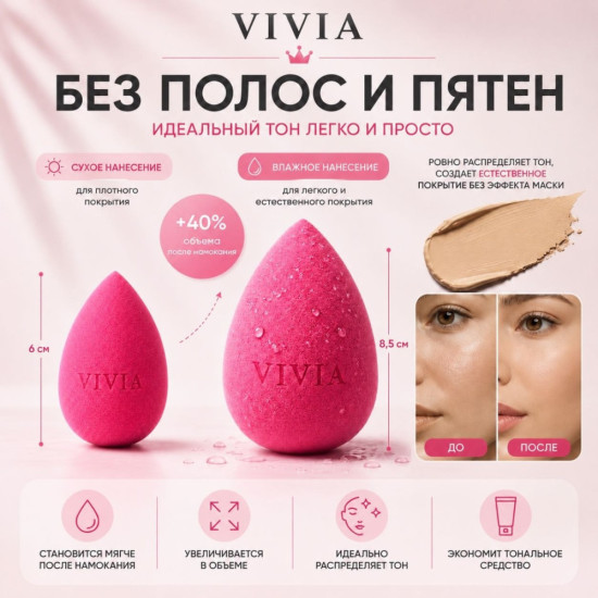 Спонж-капля для макияжа «Flamingo»