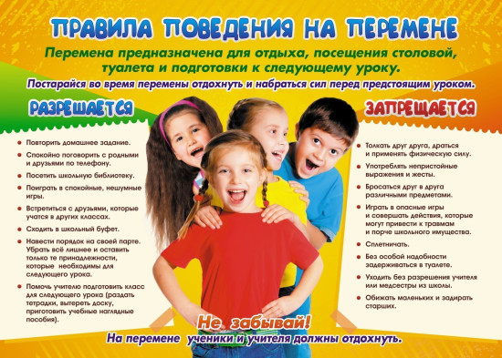 Комплект плакатов «Правила поведения на перемене: что разрешается и что запрещается»