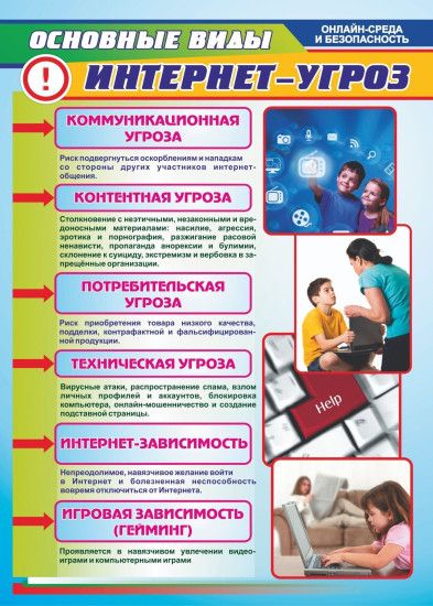 Комплект плакатов «Онлайн-среда и безопасность. Как уберечь себя от виртуальных рисков»