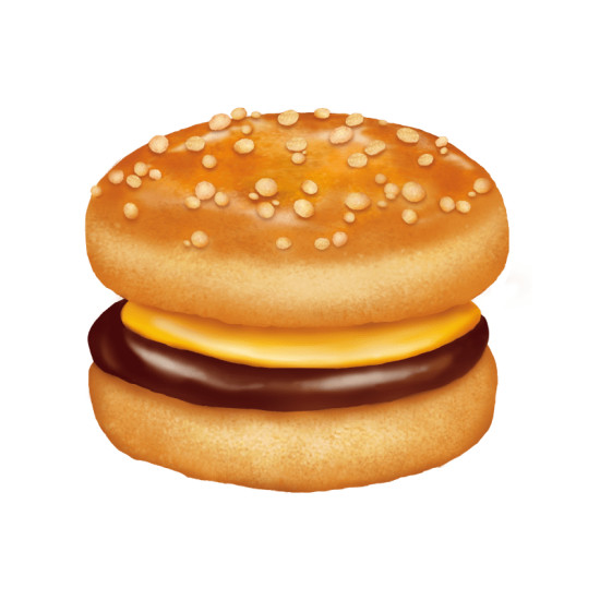 Сэндвич-бисквит с молоком и шоколадным кремом «Burger»