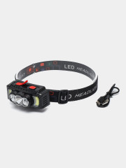 Налобный фонарь аккумуляторный HX-810 с USB зарядкой, LED - Фото 3