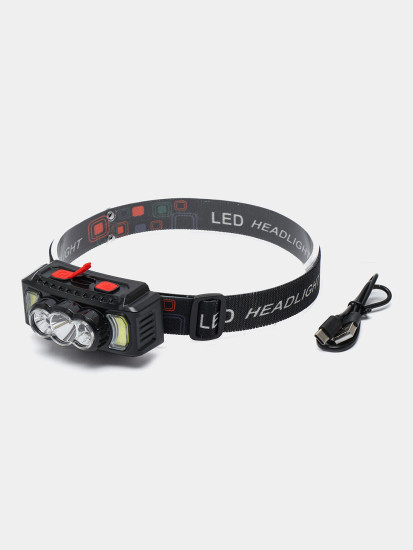 Налобный фонарь аккумуляторный HX-810 с USB зарядкой, LED