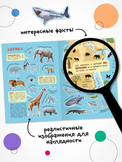 Атлас мира с наклейками. Животные