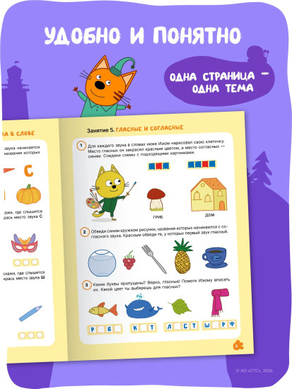 Три кота. Рабочая тетрадь. Уроки грамоты 5+
