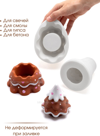 Силиконовая форма кашпо Елка